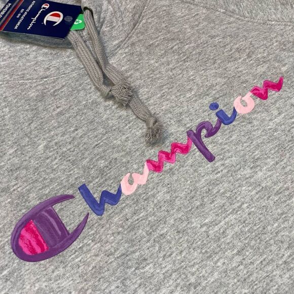 Champion Fleece Pullover Hoodie Women Plus Size 2X Gray Script Logo NWT - Picture 2 of 7